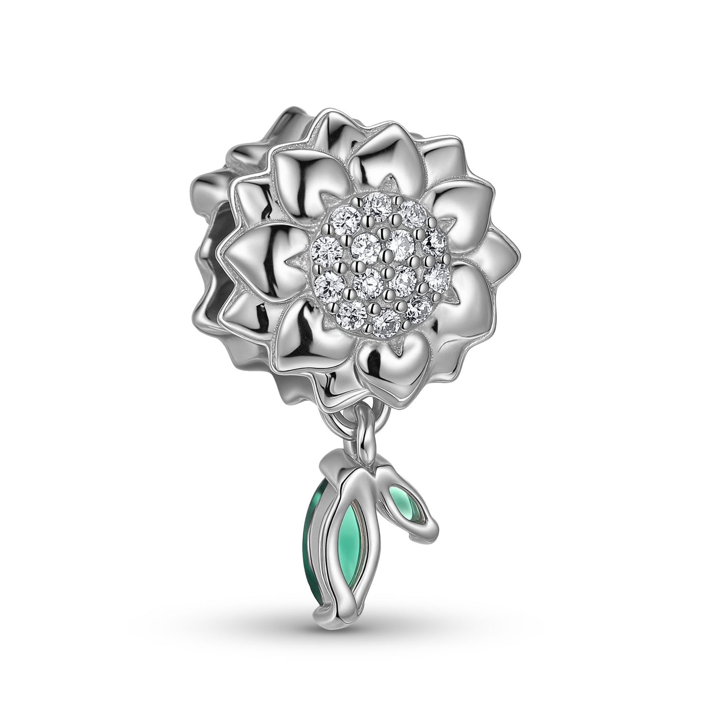 Planderful Jewelry Retro Sunflower Zircon Necklace Silver
