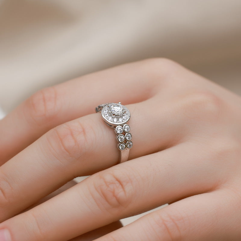 Planderful Classic Moissanite Sterling Silver Ring – 5 × 5 mm, 0.45 ct