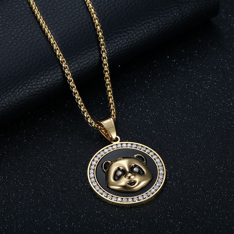 Stainless Steel Necklace - Minimalist Panda Pendant