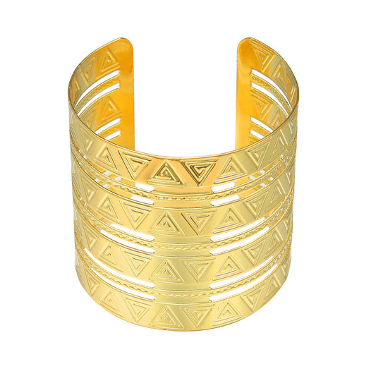Embossed Egyptian Pharaoh Metal Bracelet with Vienna Verve Touch