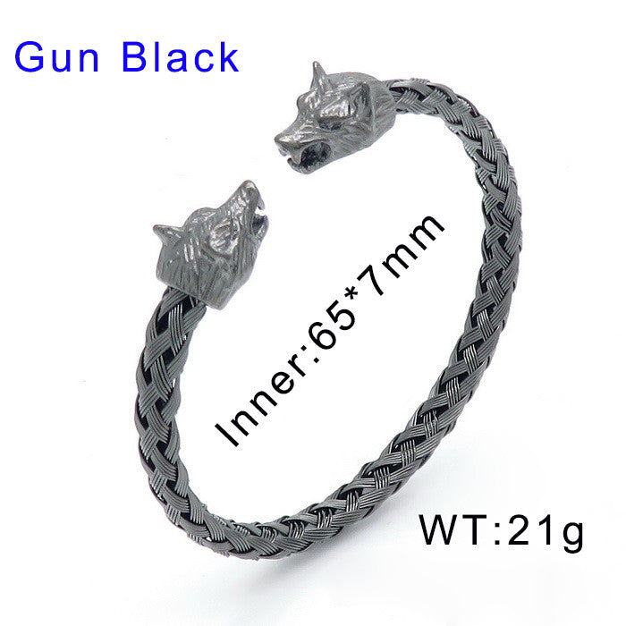 Stainless Steel Skull Open Men's Bracelet – Punk Bracelet.