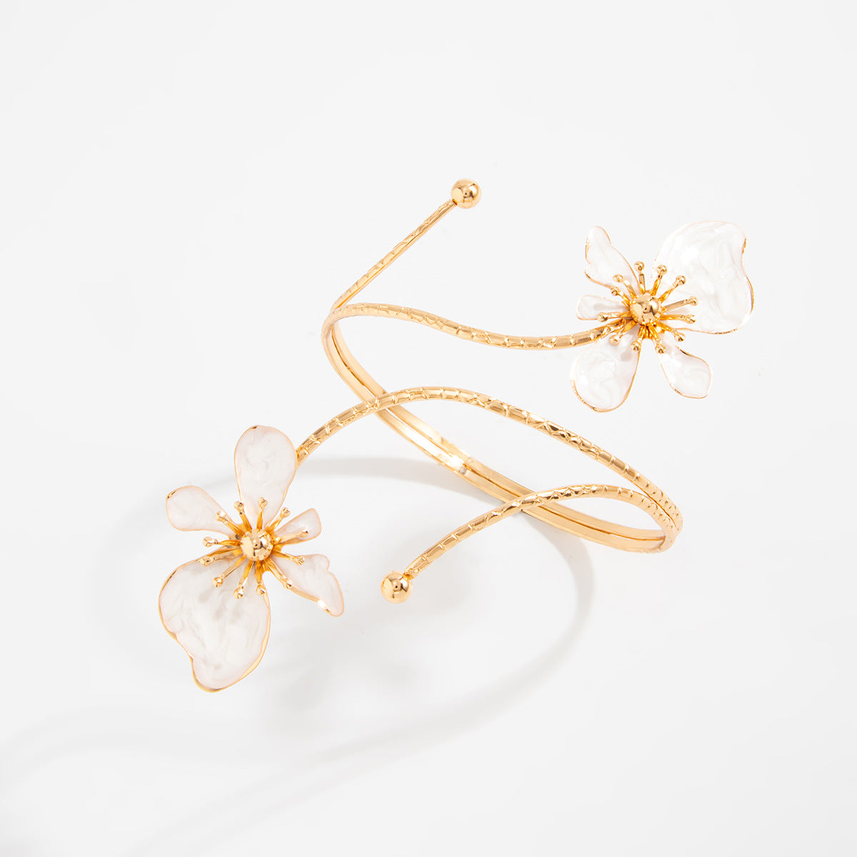 Planderful Vienna Verve Dripping Flower Open Arm Bracelet Adjustable Exotic Petal Winding Jewelry For Women