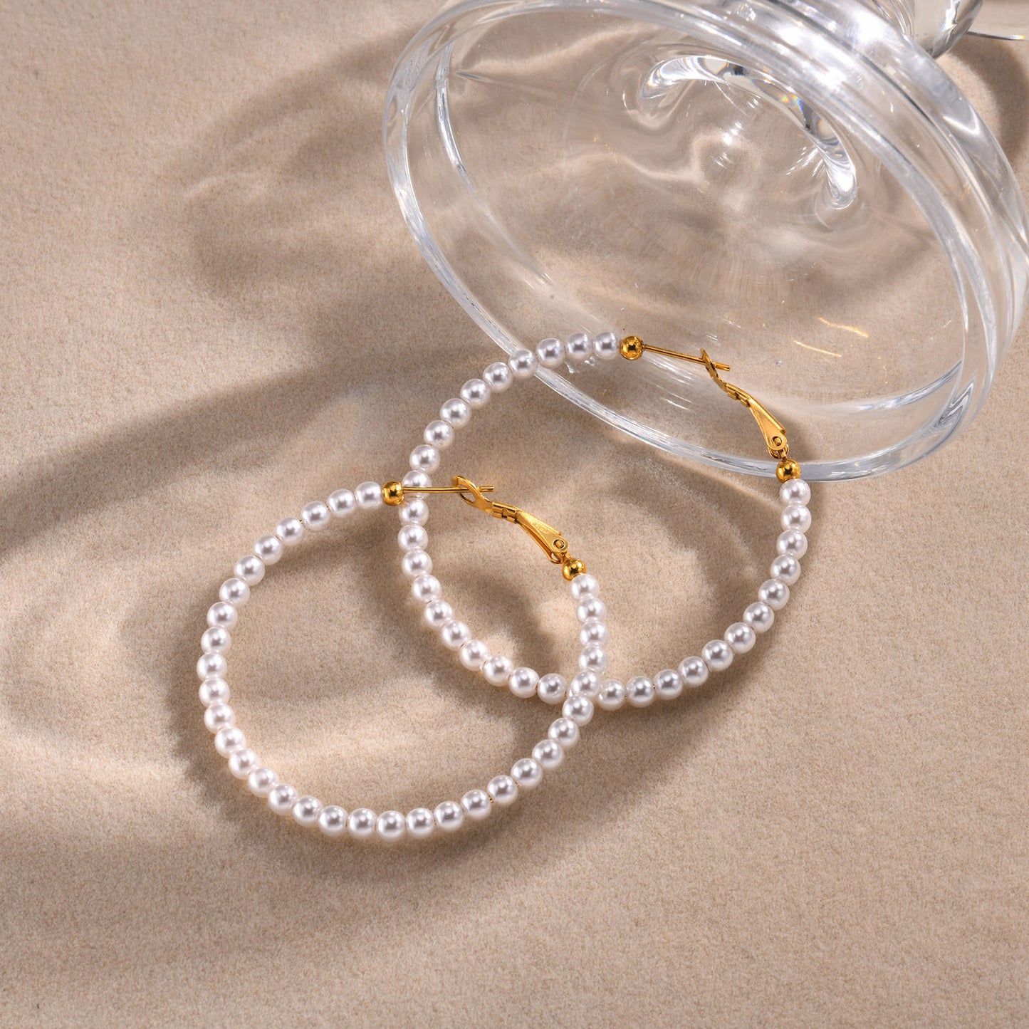 Earrings Stainless Steel Imitation Pearl Earrings Golden Ladies Jewelry Wholesale