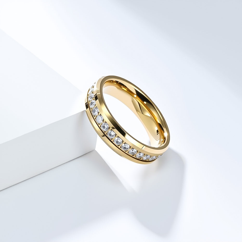 Planderful Tungsten Zircon Ring For Men Light Luxury High End Engagement Wedding Band