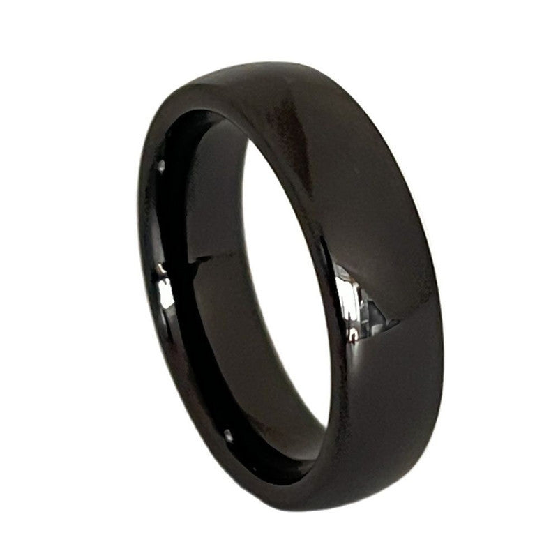 Minimalist Black and White Ceramic Couple Ring - Unisex Titanium Steel Jewelry for Everyday Wear