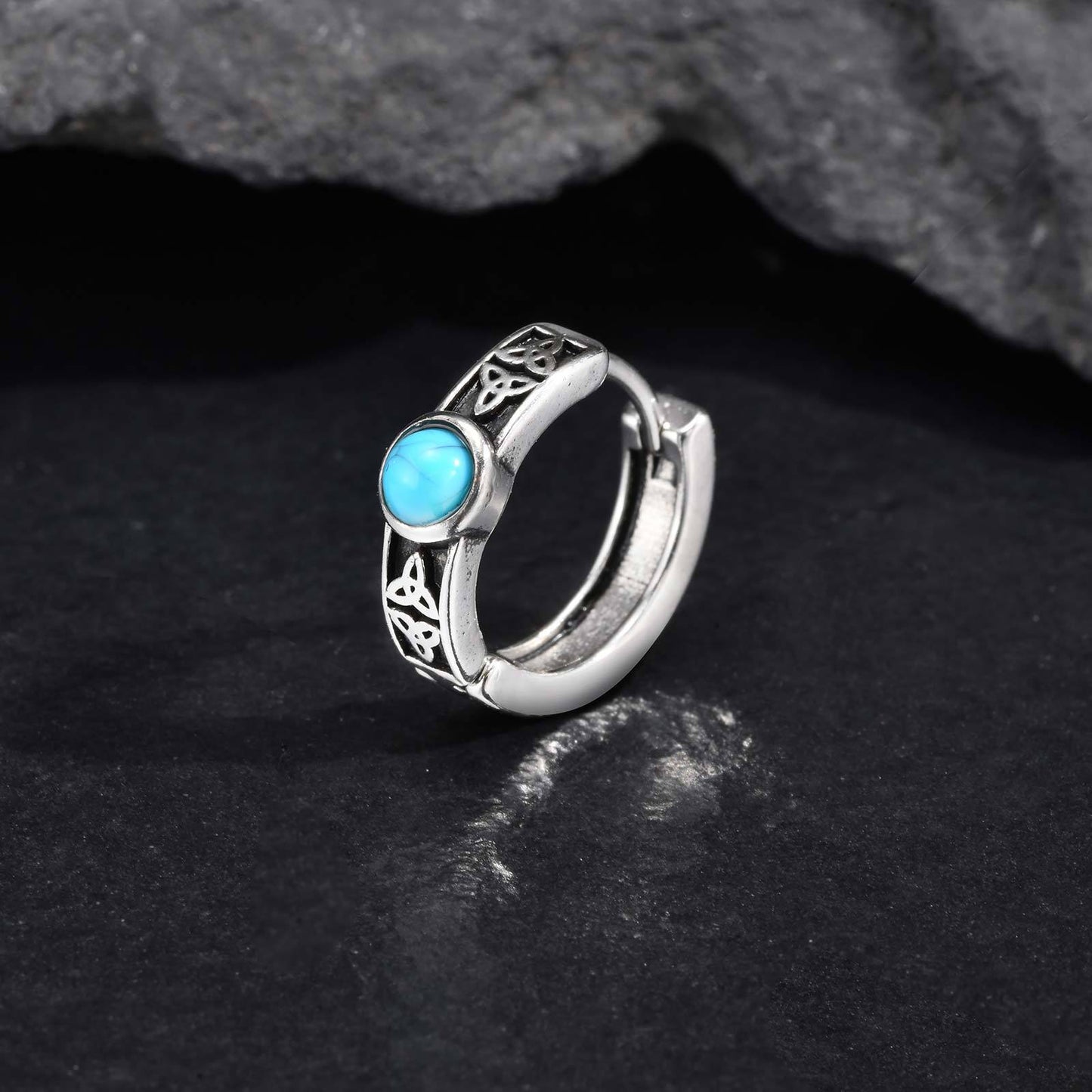 Planderful Men Turquoise Celtic Knot Daily Wear Earrings