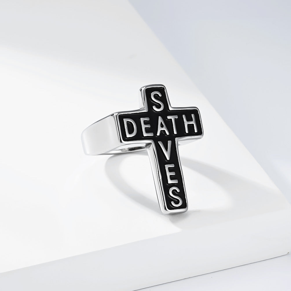 Punk Cross Stainless Steel Ring