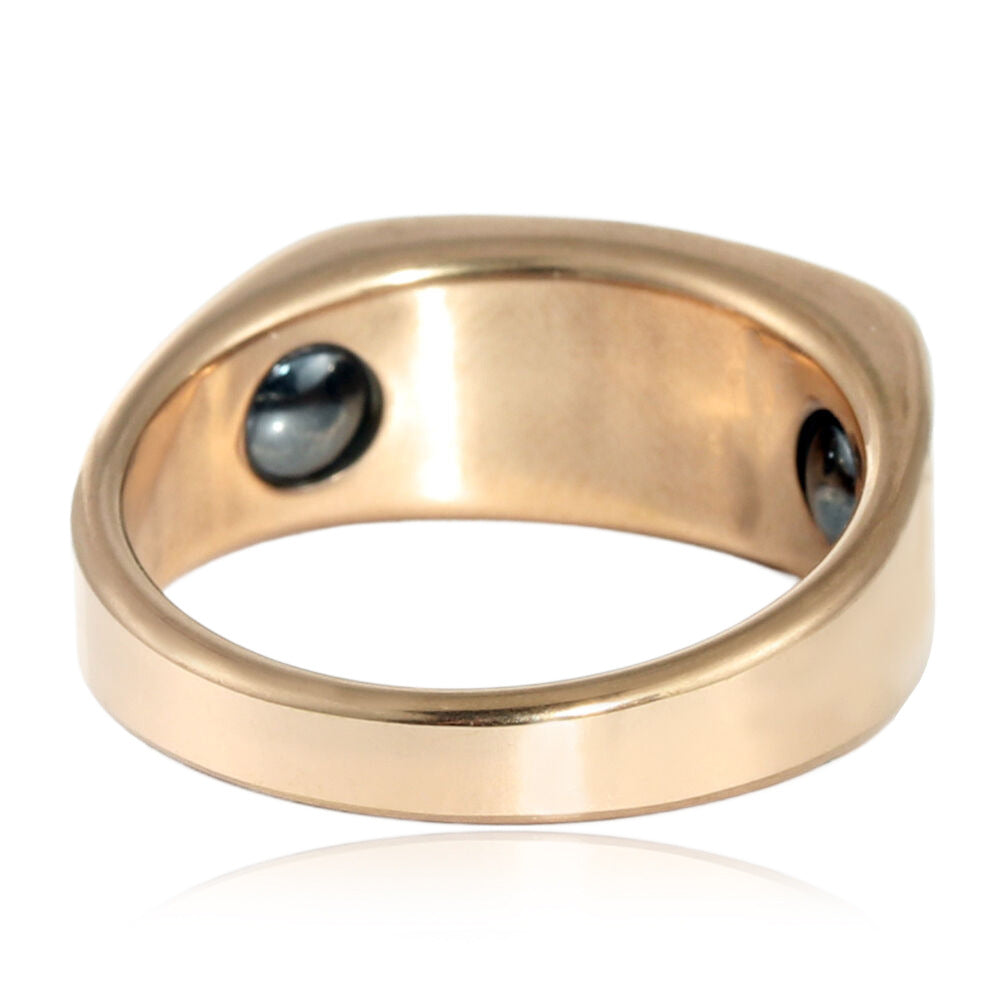 Titanium Steel Retro Rectangular Ring for Men - Trendy White Stone Accessories