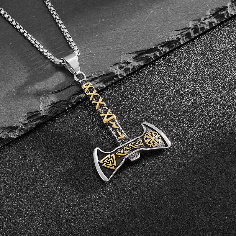 Viking Axe Necklace For Men Stainless Steel Pendant By Planderful Everyday Genie Collection Rugged