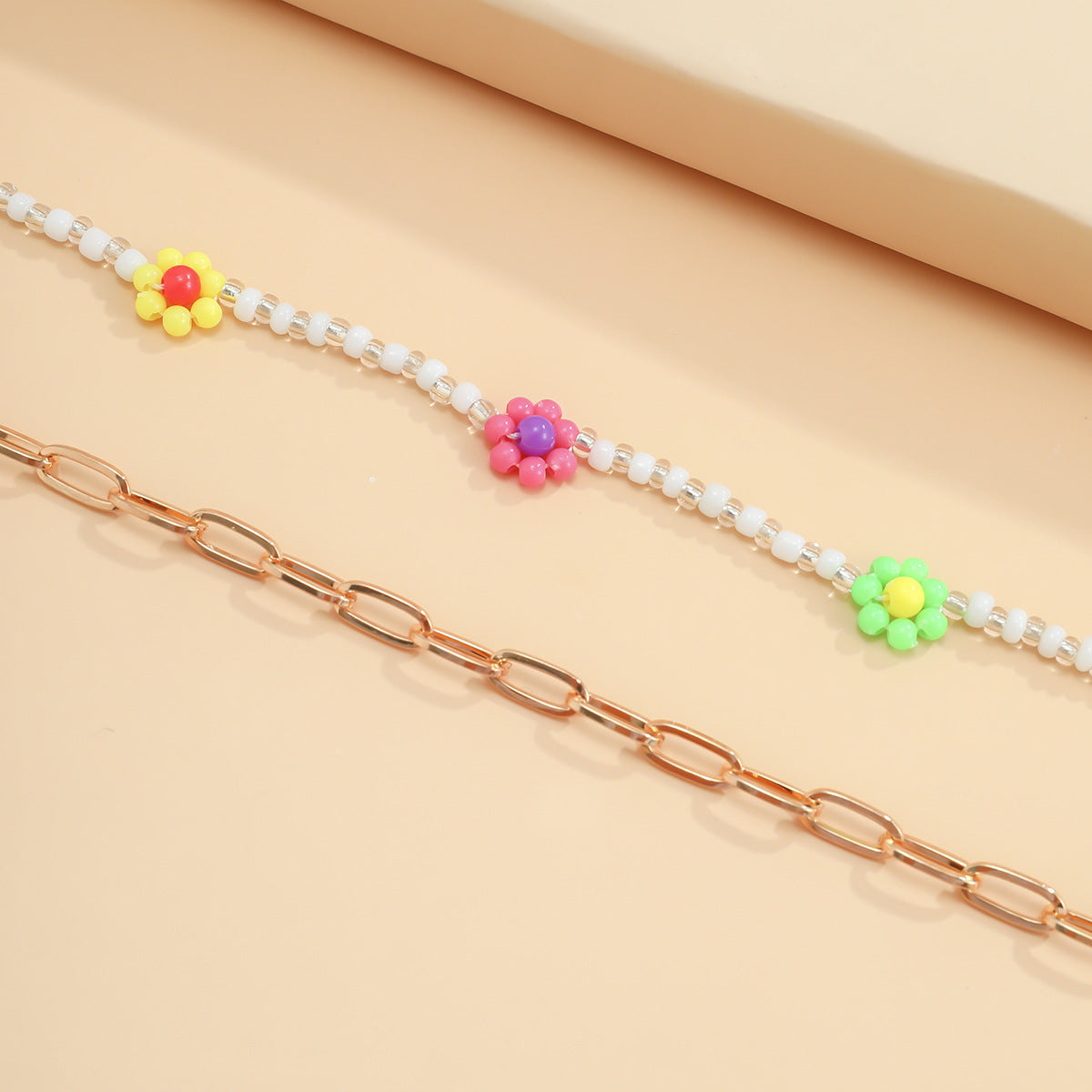 Planderful Vienna Verve Daisy Necklace Set For Women Colorful Holiday Style Mix And Match Statement Jewelry