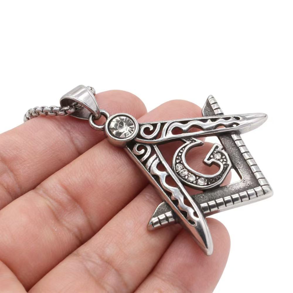 Hip Hop Jewelry Pendant Titanium Steel With Inlaid Zircon And Protection Symbol For Unisex Fans Planderful
