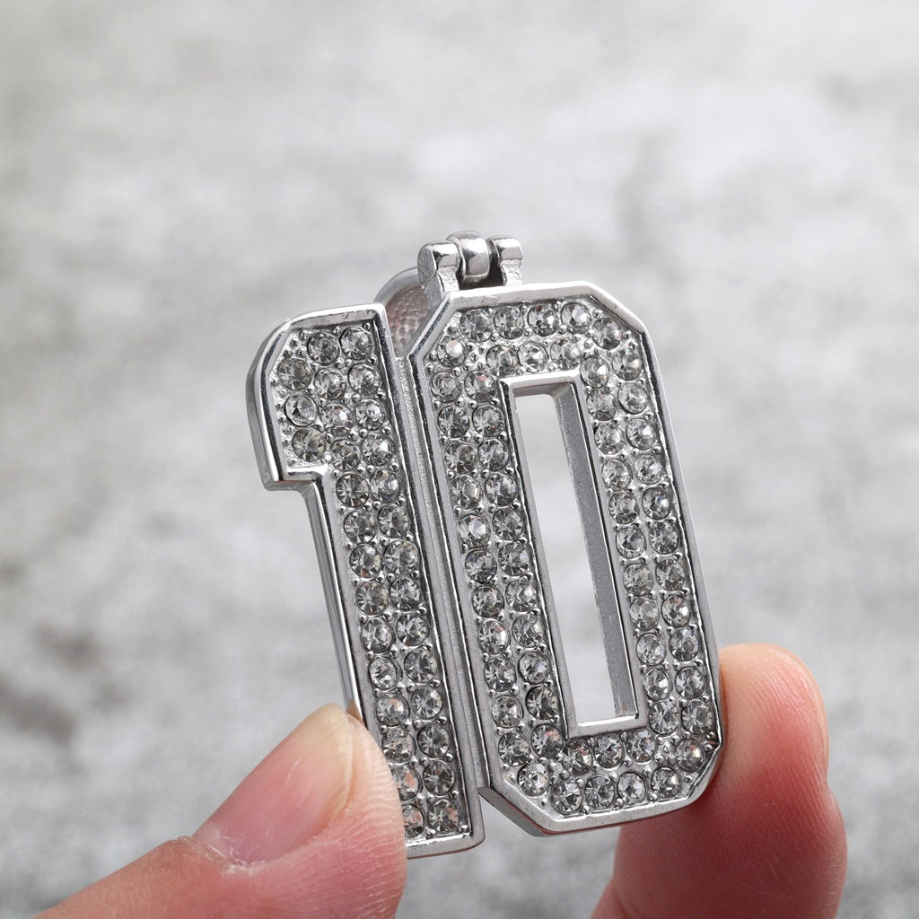 Single-Sided Zircon Stainless Steel Men's Pendant Necklace