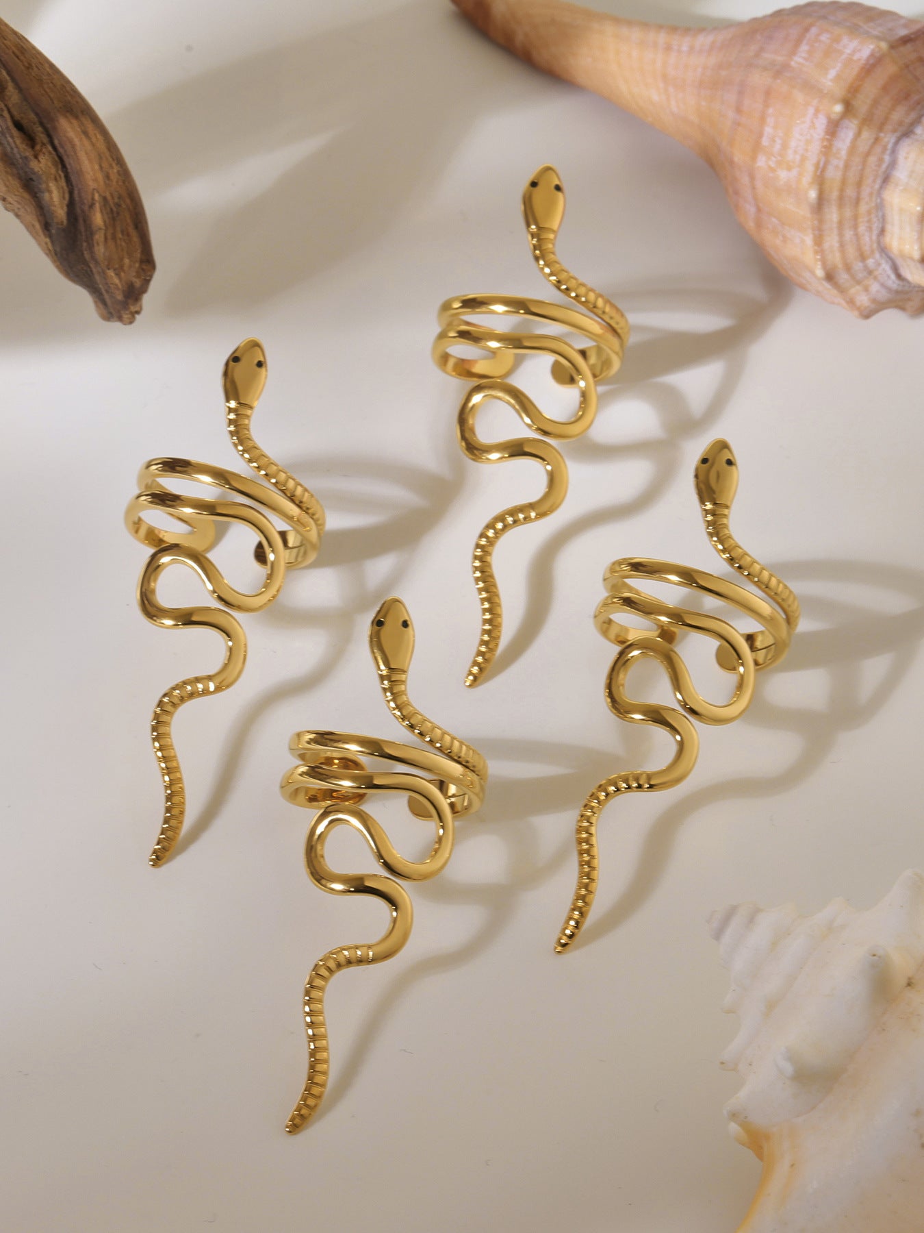 Planderful Stainless Steel Serpentine Ring Unisex Open