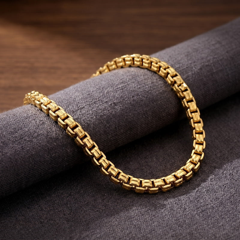 Stylish – Atmospheric Checkered Chain – Box Chain In Japan & South Korea Bracelet