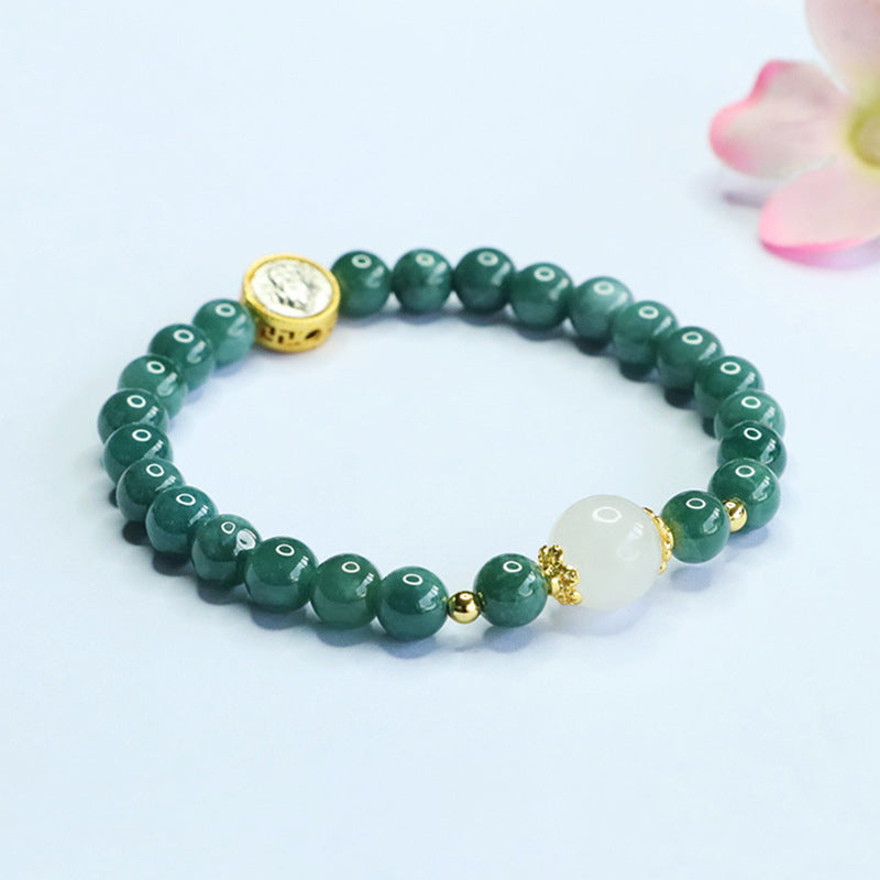 Blue Water Jadeite Classic 6.8 mm Beaded Bracelet
