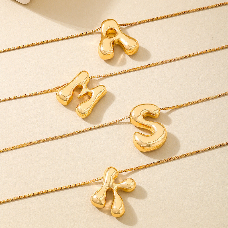 Planderful Vienna Verve Necklace – Creative Irregular Design with Fun 26 Letter Pendant