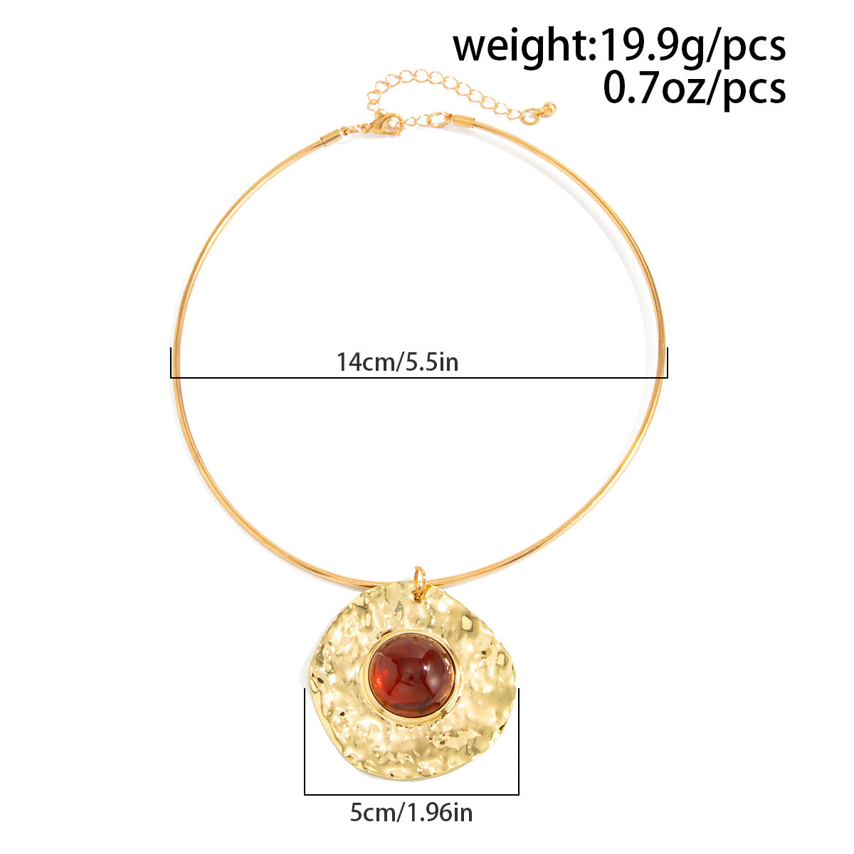 French Pleated Gemstone-Style Choker