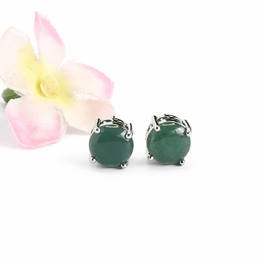 Blue-Water Jadeite Stud Earrings