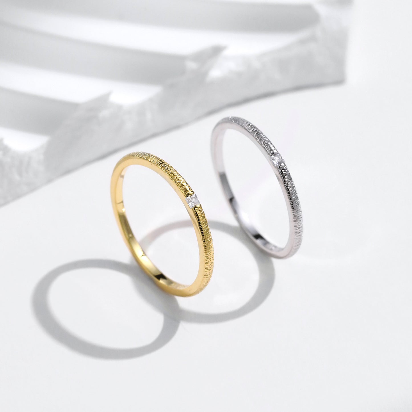 Planderful Everyday Genie Ring – Premium Textured Sterling Silver with Irregular Zircon Accent