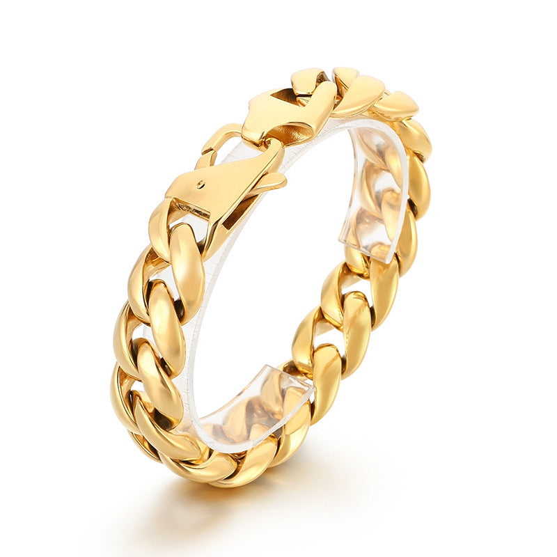 Planderful 18mm Cuban Chain Stainless Steel Mens Bracelet