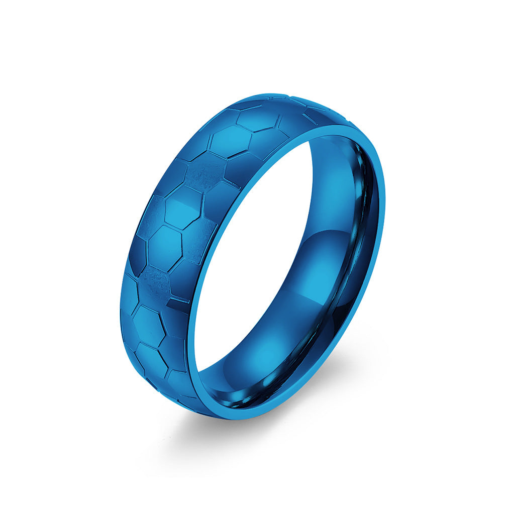 Cross-Border Amazon World Cup Football Fans Titanium Steel Ring