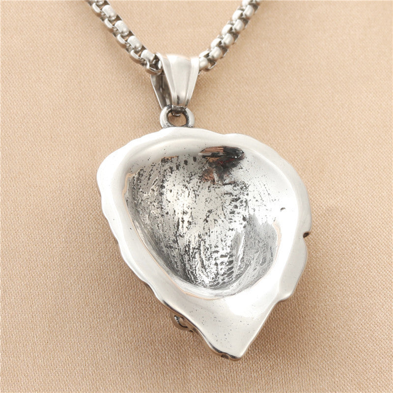 Punk-Inspired Multi-Colored Stone Lion Pendant Necklace for Men in Titanium Steel