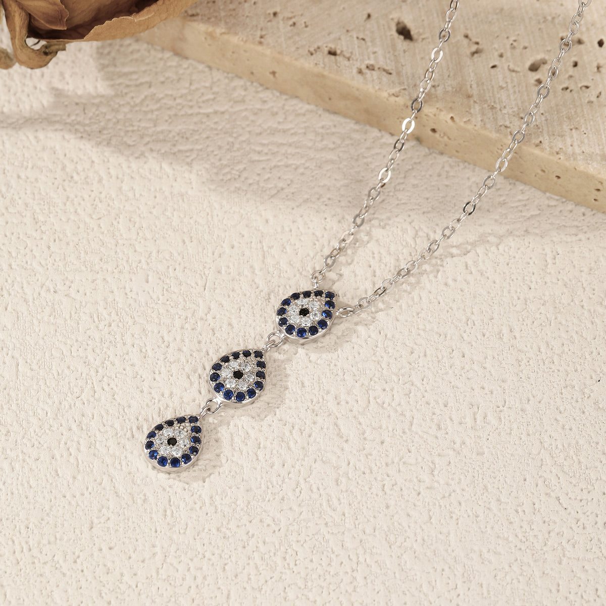 925 Sterling Silver Y-Shape Zircon Necklace