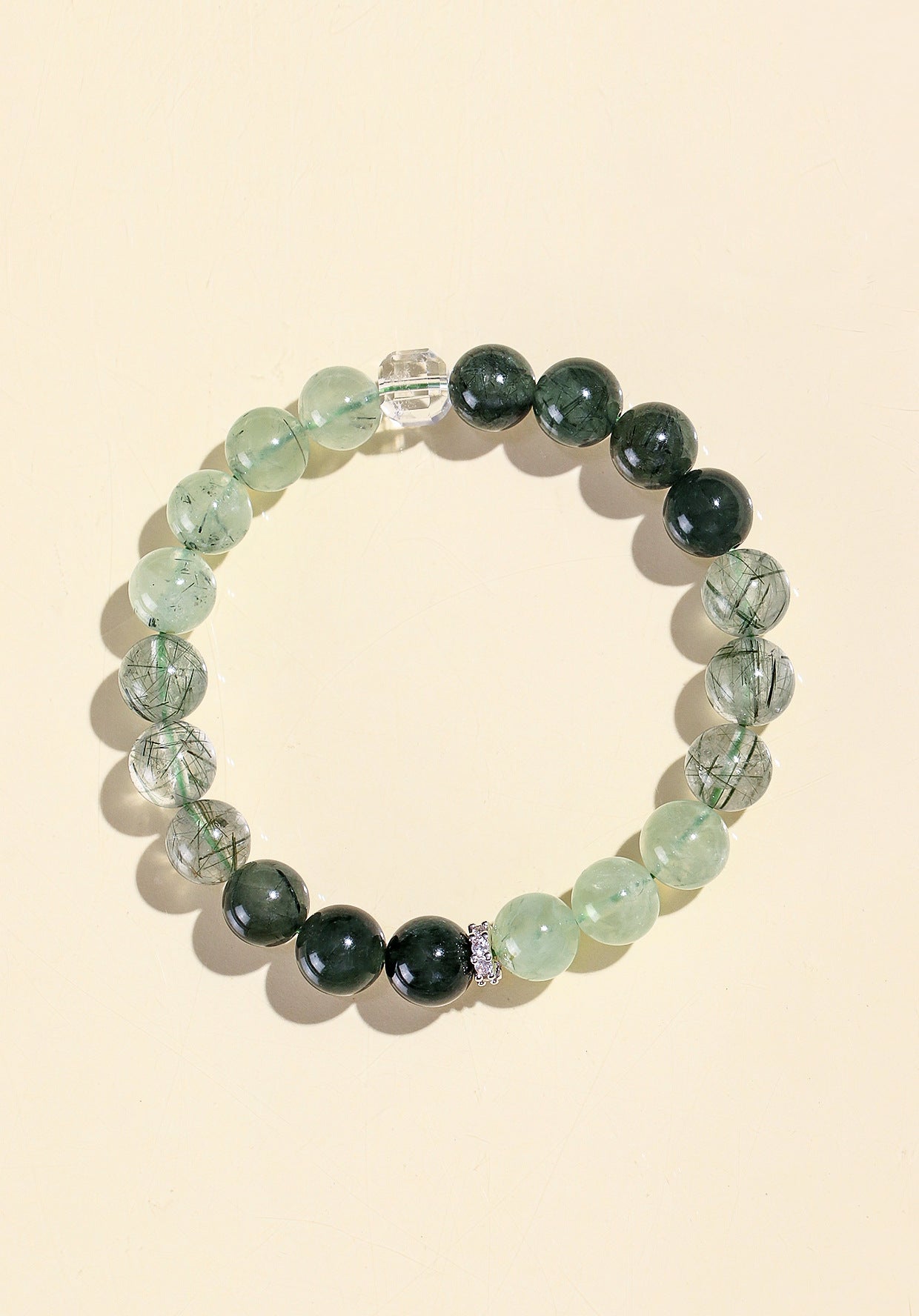 Planderful Fortune's Favor Bracelet – Premium Natural Green Hair Crystal