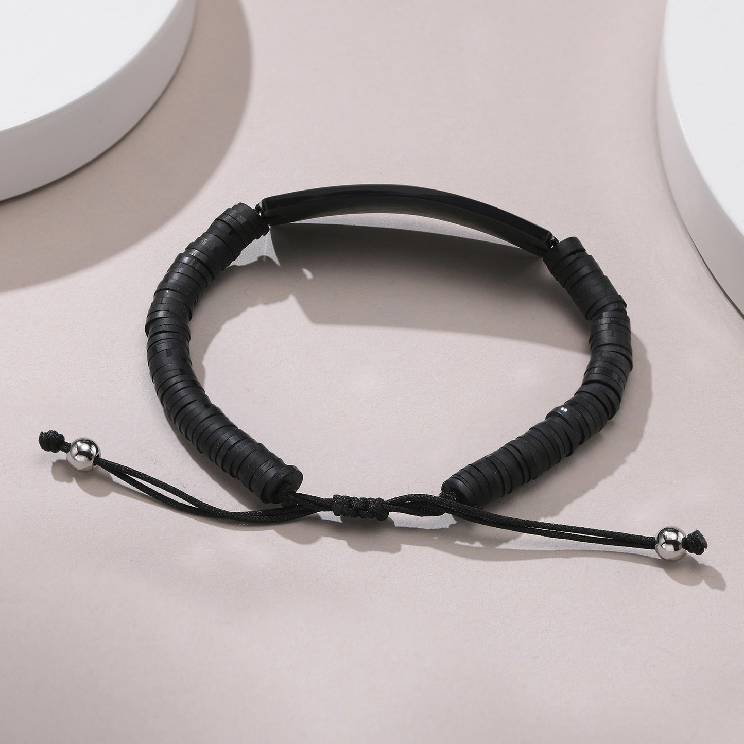 Adjustable Hand Rope Medical Logo Silicone Ring Bracelet for Men