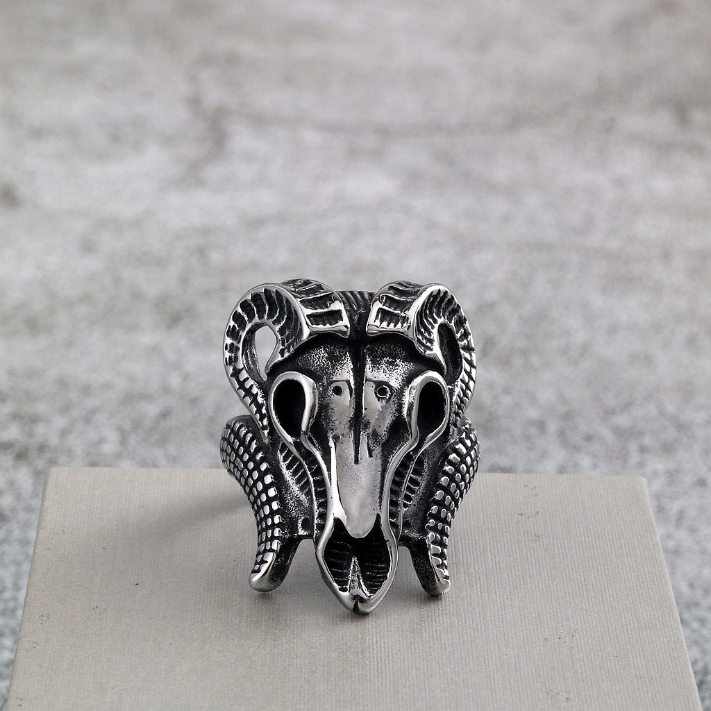 Punk Skull Stainless Steel Men's Ring