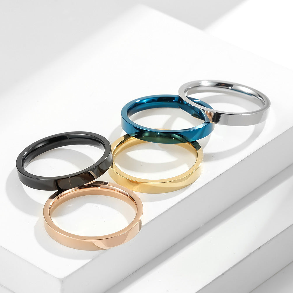 Simple 3MM Stainless Steel Stackable Ring for All