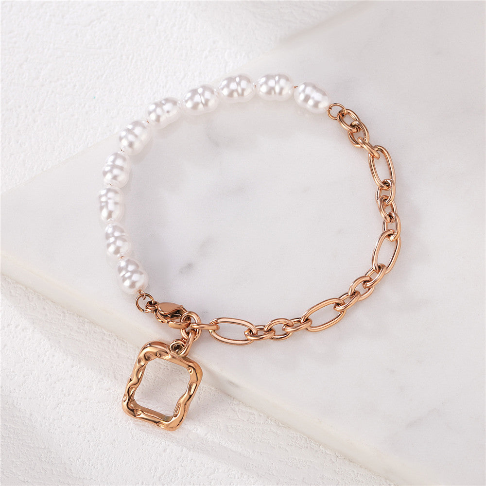 Pearl Bracelet For Women Elegant Steel Base Niche Jewelry Planderful Everyday Genie