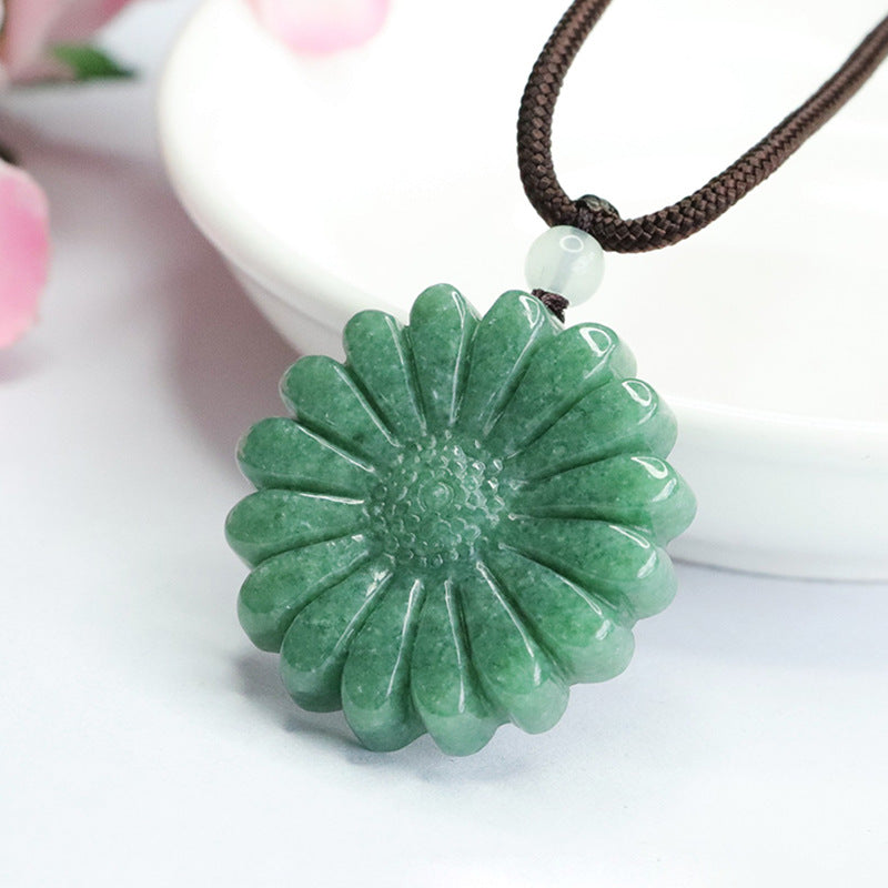 Jade Flower Fortune Pendant
