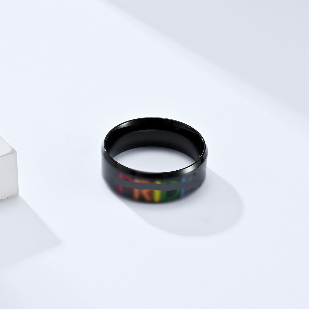 Rainbow Stainless Steel Ring for Unisex product view