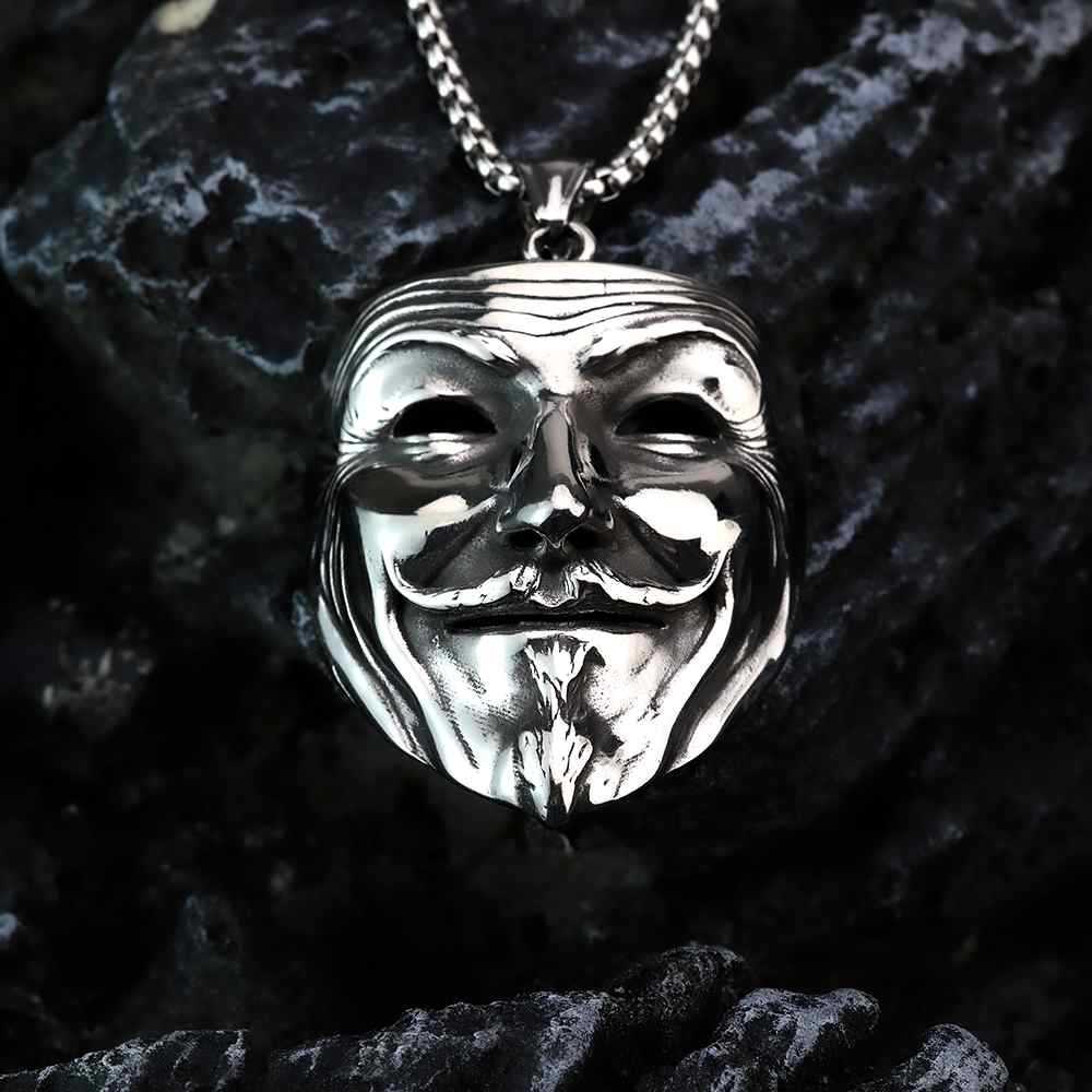 Vintage Mask Stainless Steel Men's Pendant Necklace