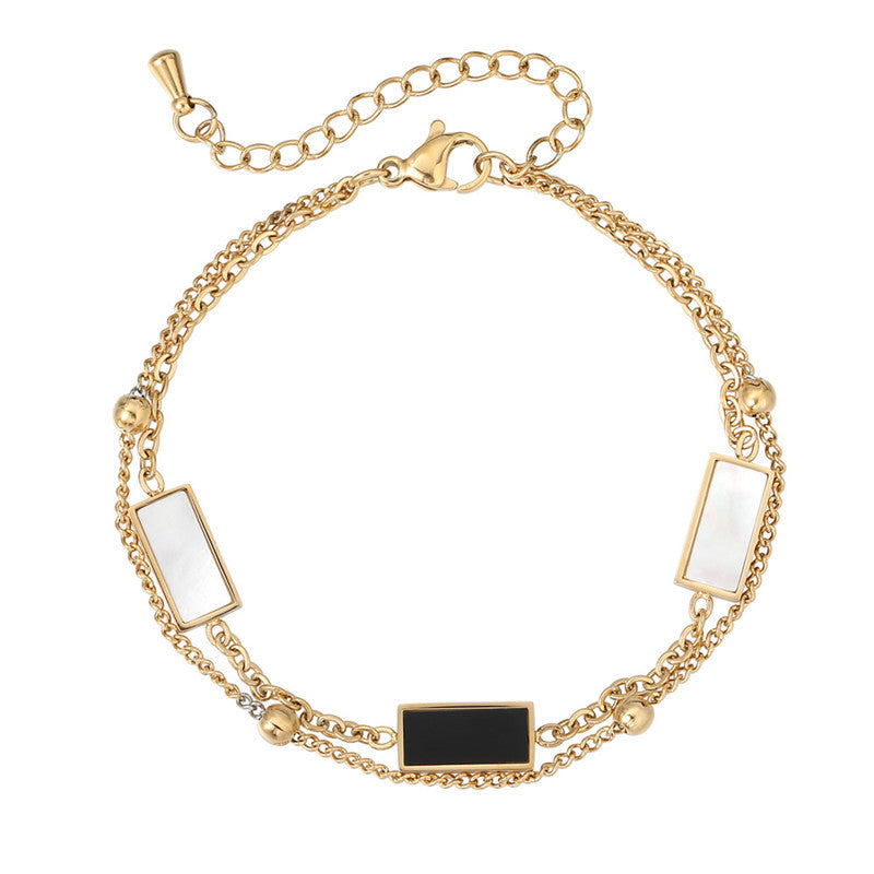 Planderful Minimalist Double Layer Shell Bracelet For Women Versatile Everyday Statement Jewelry