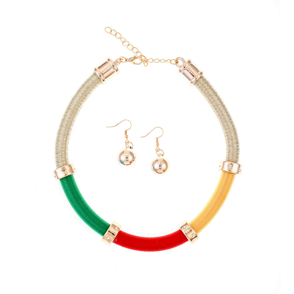 Savanna Rhythms Tribal Necklace with Amazonian Charm