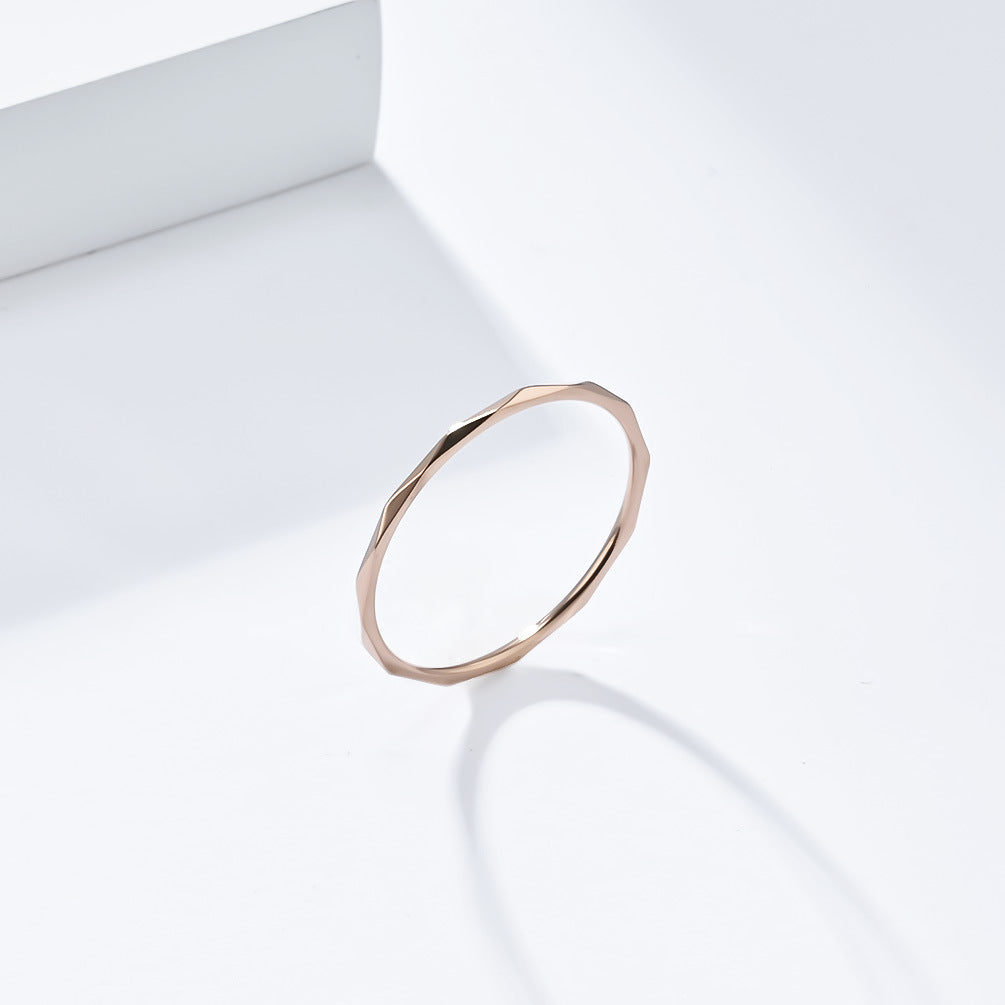 Planderful Titanium Ring Rhombus Style Stackable For Women Light Luxury Everyday Genie Jewelry