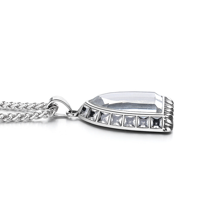 Zircon Necklace – Vintage Zodiac Buddha Pendant for Men Stainless Steel by Planderful