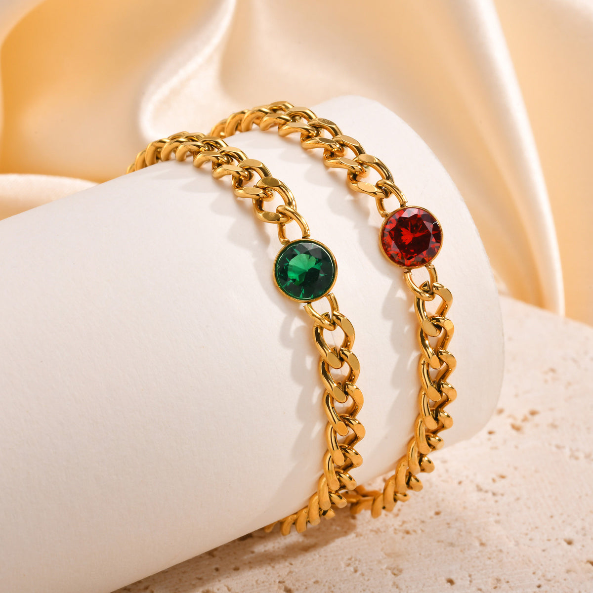 Zircon Cuban Chain Stainless Steel Bracelet