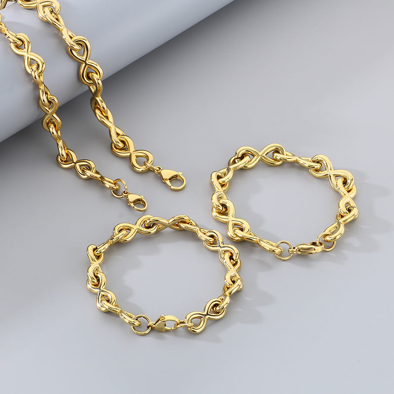 New Fashionable 8 Shape Bracelet And Infinity Necklace Set
