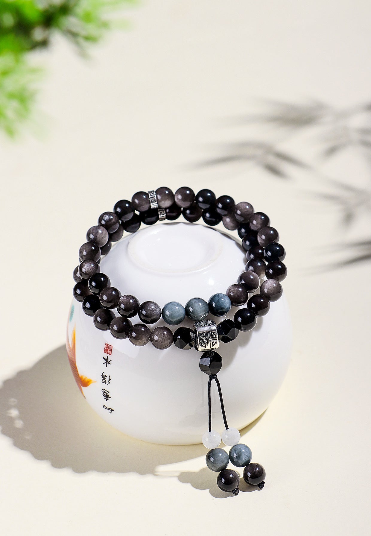 Planderful Fortune's Favor Bracelet – Unique Obsidian Double-Circle Design