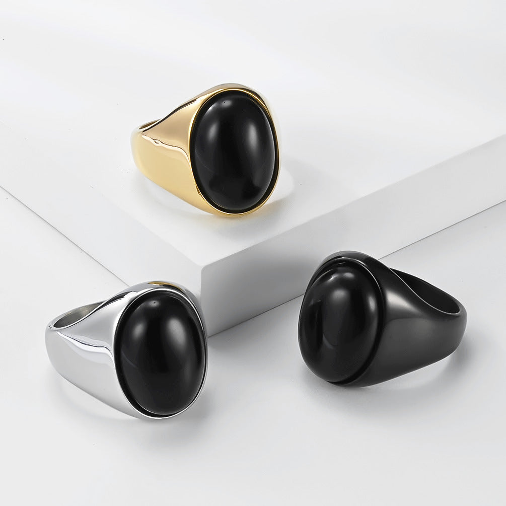 Stainless Steel Tiger's Eye Ring