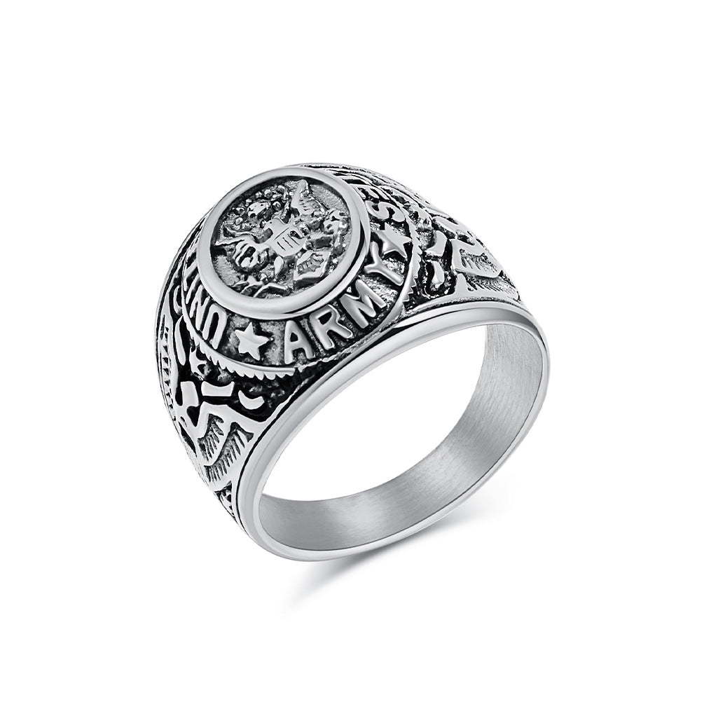 Eagle Ring In Stainless Steel For Men By Planderful American Bald Eagle Emblem Retro Military Style Premium Durable