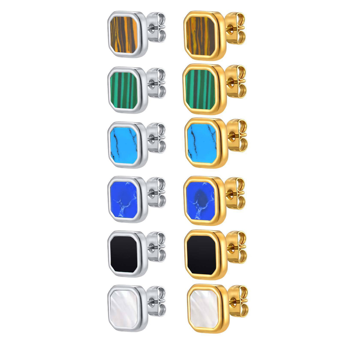 Stainless Steel Inlay Earrings — Six Styles