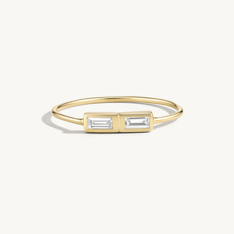 S925 Sterling Silver Zircon Ring Fine Index Finger Ring