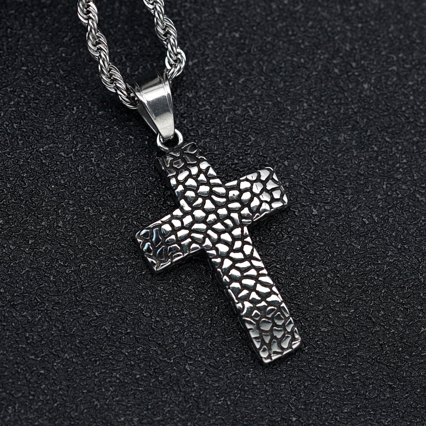 Steel Necklace - Vintage Cross Pendant Necklace