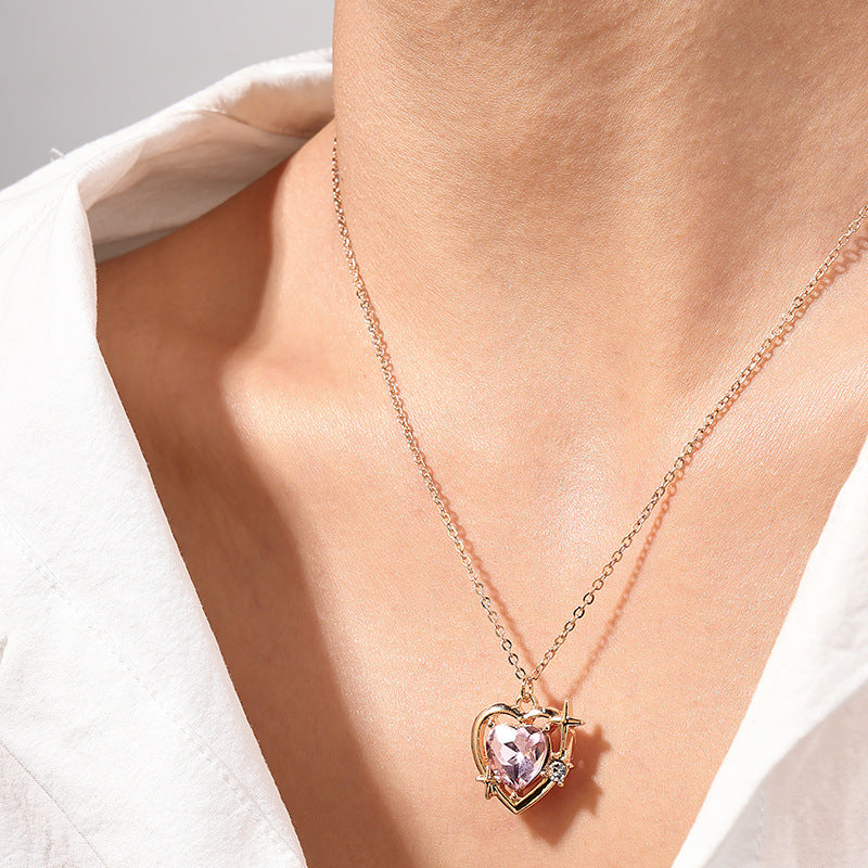Retro Love Star Necklace with European Charm