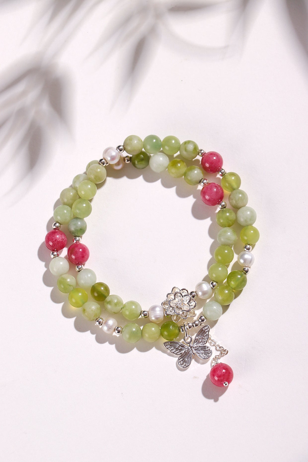 Planderful Fortune's Favor Bracelet – Freshwater Pearl and Rose Stone Elegance
