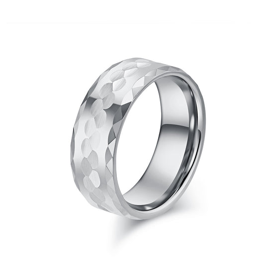Simple Design Wind Men's Tungsten Steel Gold Ring Jewelry
